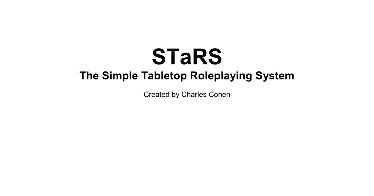STaRS The Simple Tabletop Roleplaying System RPG Item RPGGeek