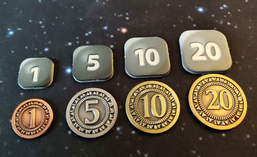 As they were made for it: Perfect matching TLAMAgames metal coins 