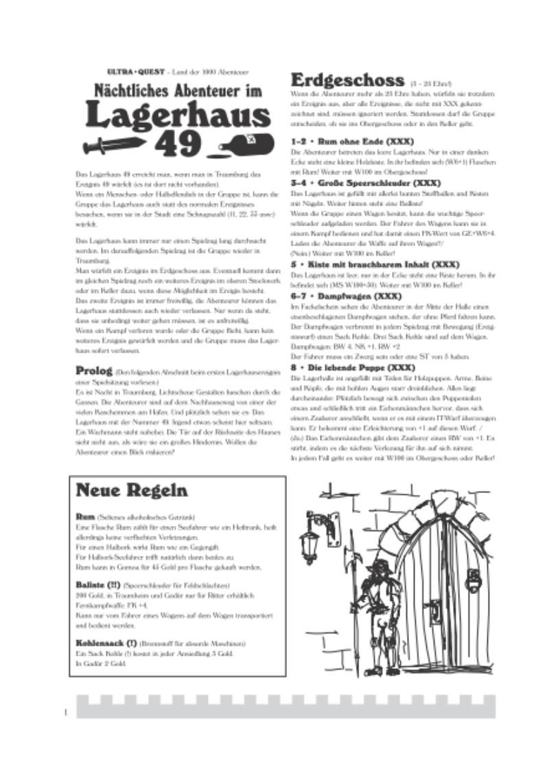 UltraQuest: Gold, Ruhm! und Ehre! – Lagerhaus 49