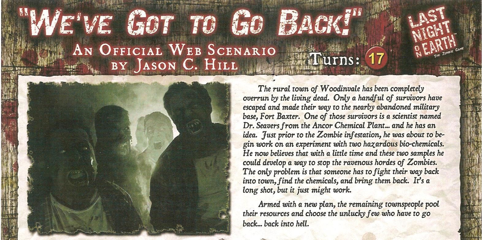 Last Night on Earth &#039;We&#039;ve Got To Go Back!&#039; Scenario