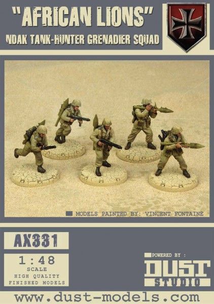 Dust Tactics: NDAK Tank-Hunter Grenadier Squad – "African Lions" cover