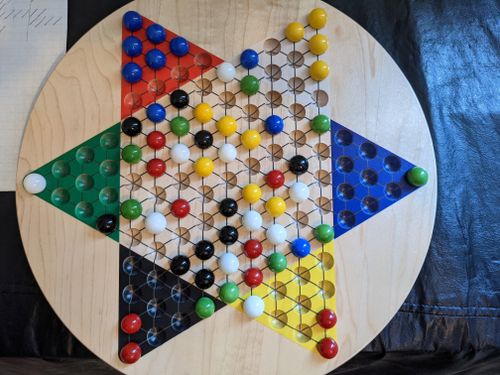 Jumbo chinese shop checkers with marbles