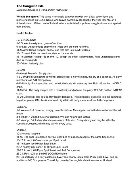 The Sanguine Isle Rpg Item Rpggeek