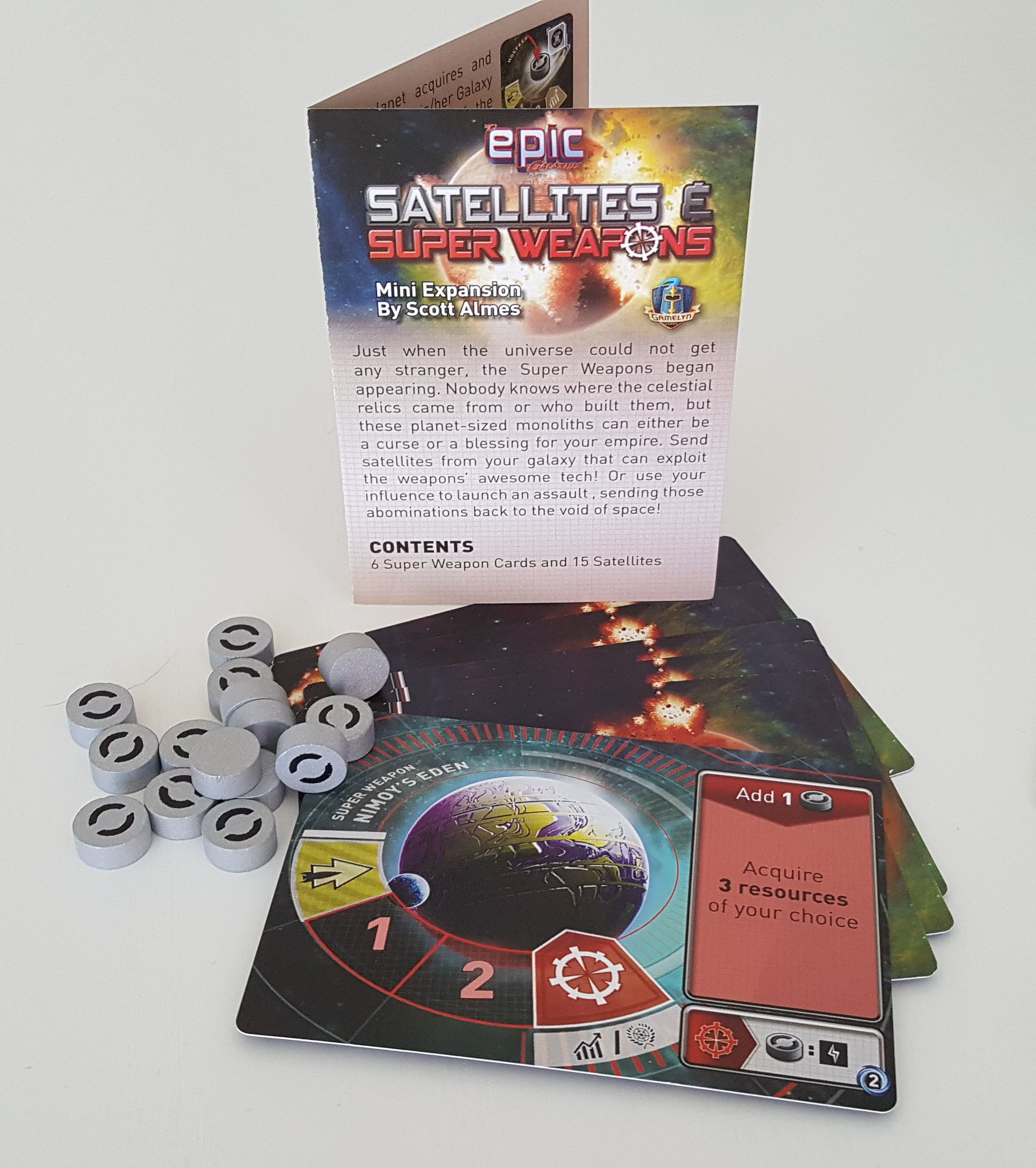 Tiny Epic Galaxies: Satellites & Super Weapons Mini Expansion