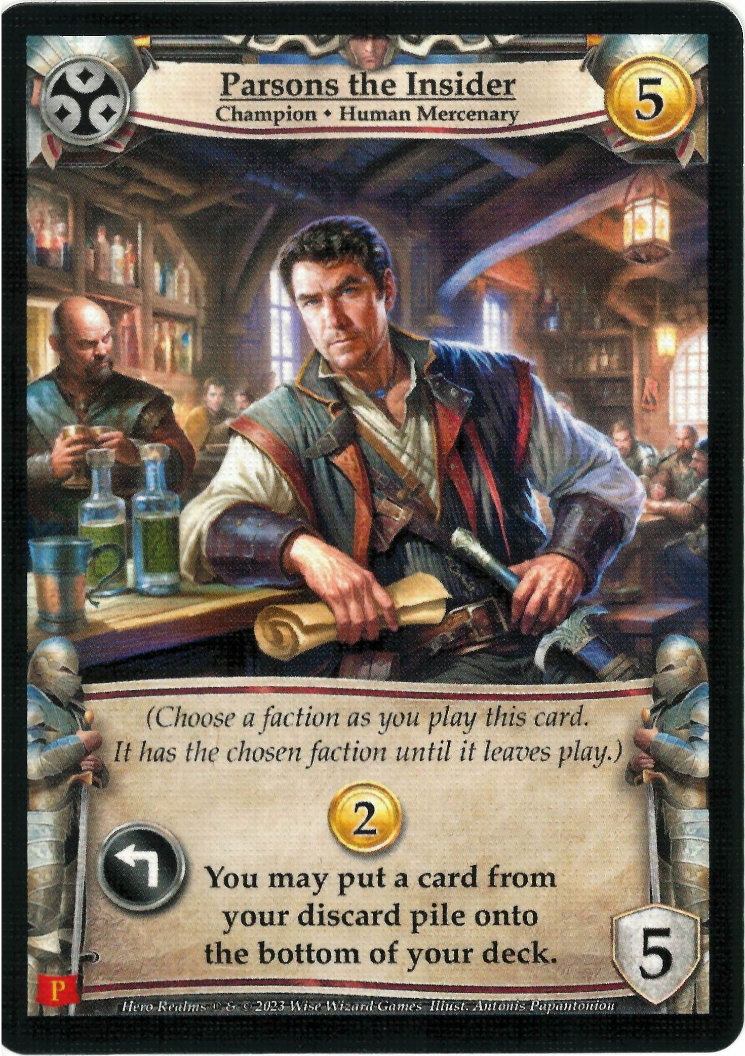 Hero Realms: Parsons the Insider Promo Card