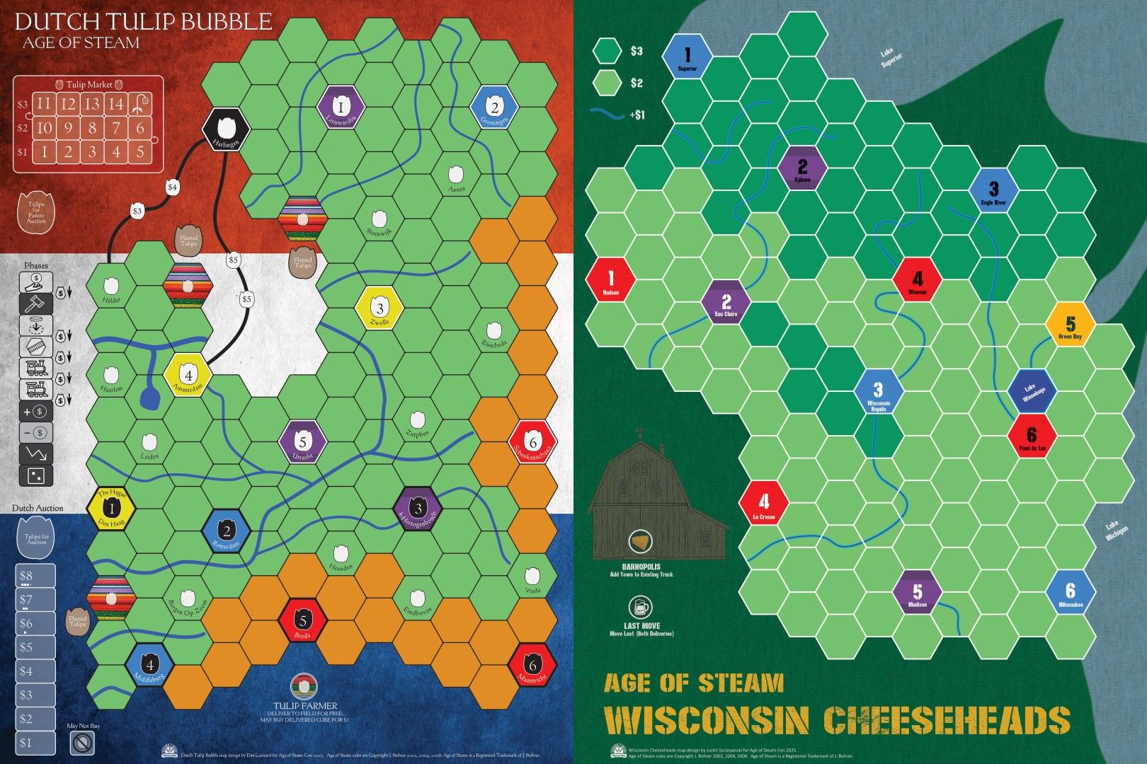 Age of Steam Expansion: Dutch Tulip Bubble / Wisconsin Cheeseheads