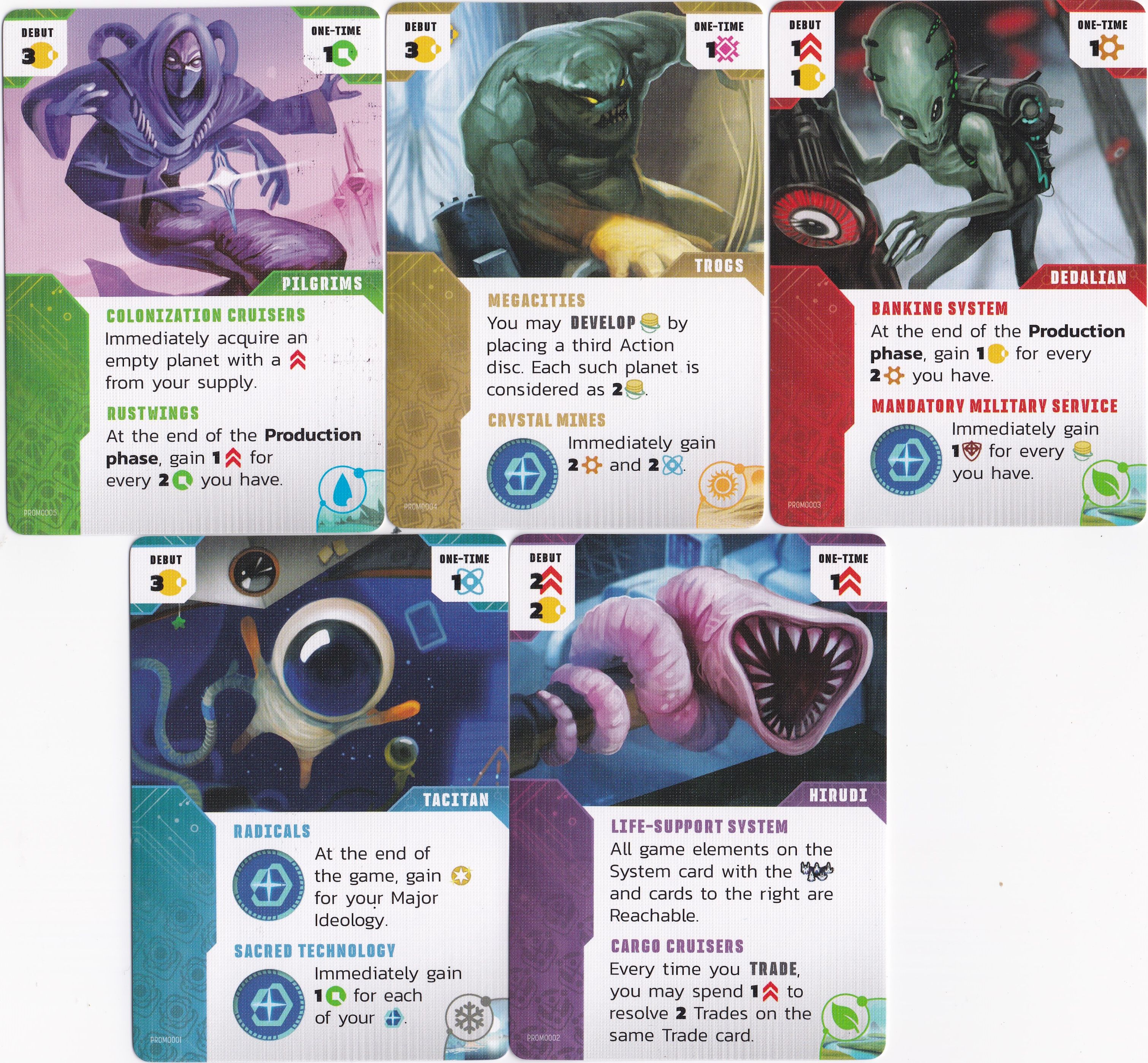 Age of Galaxy (Second Edition): Preorder Promo Faction cards