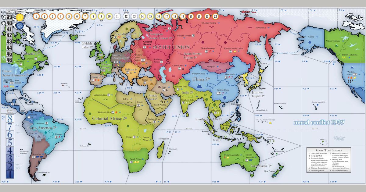 Политическая карта мира 1939 года на русском