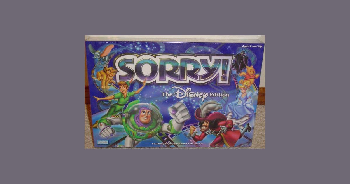 Parts & Pieces Only You Choose The Disney Edition 2001 Sorry Board Game 