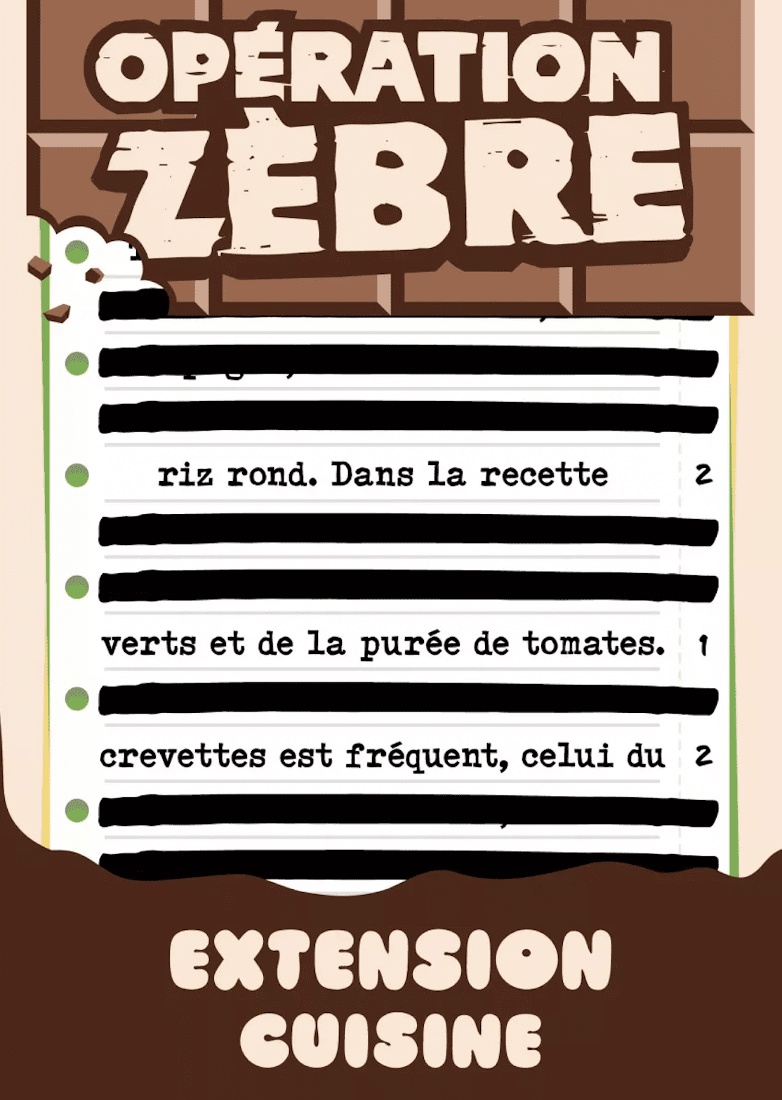 Opération Zèbre: Extension Cuisine