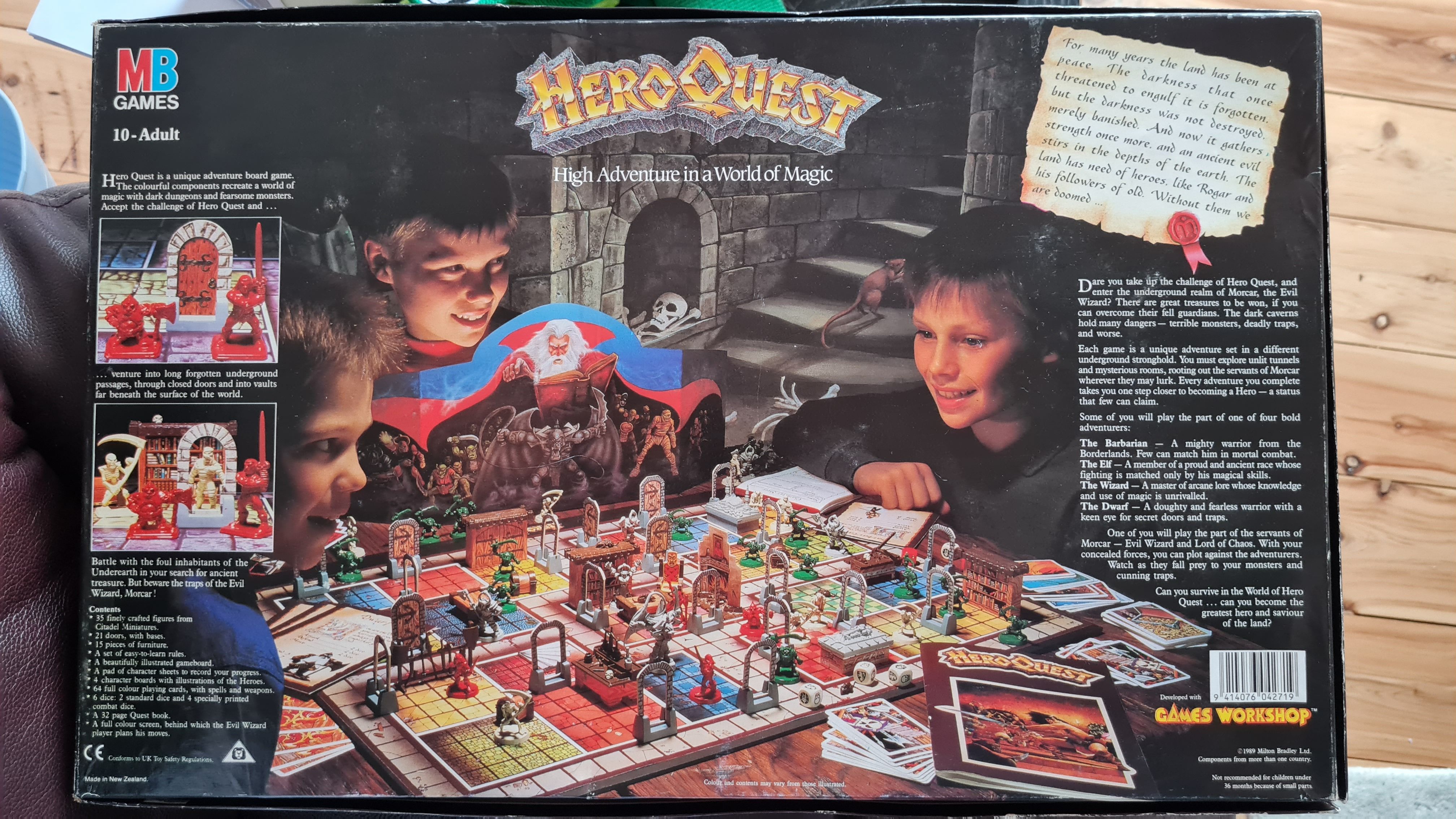 Jeu HeroQuest MB – Édition Vintage 1989 – Complet – Jeu De Société