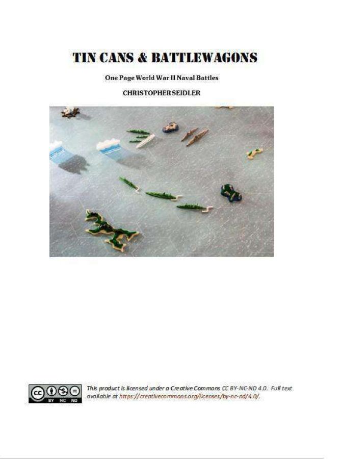 Tin Cans & Battlewagons: One Page World War II Naval Battles
