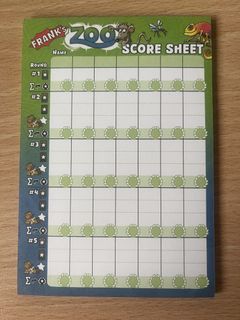 Frank's Zoo: Score Sheet