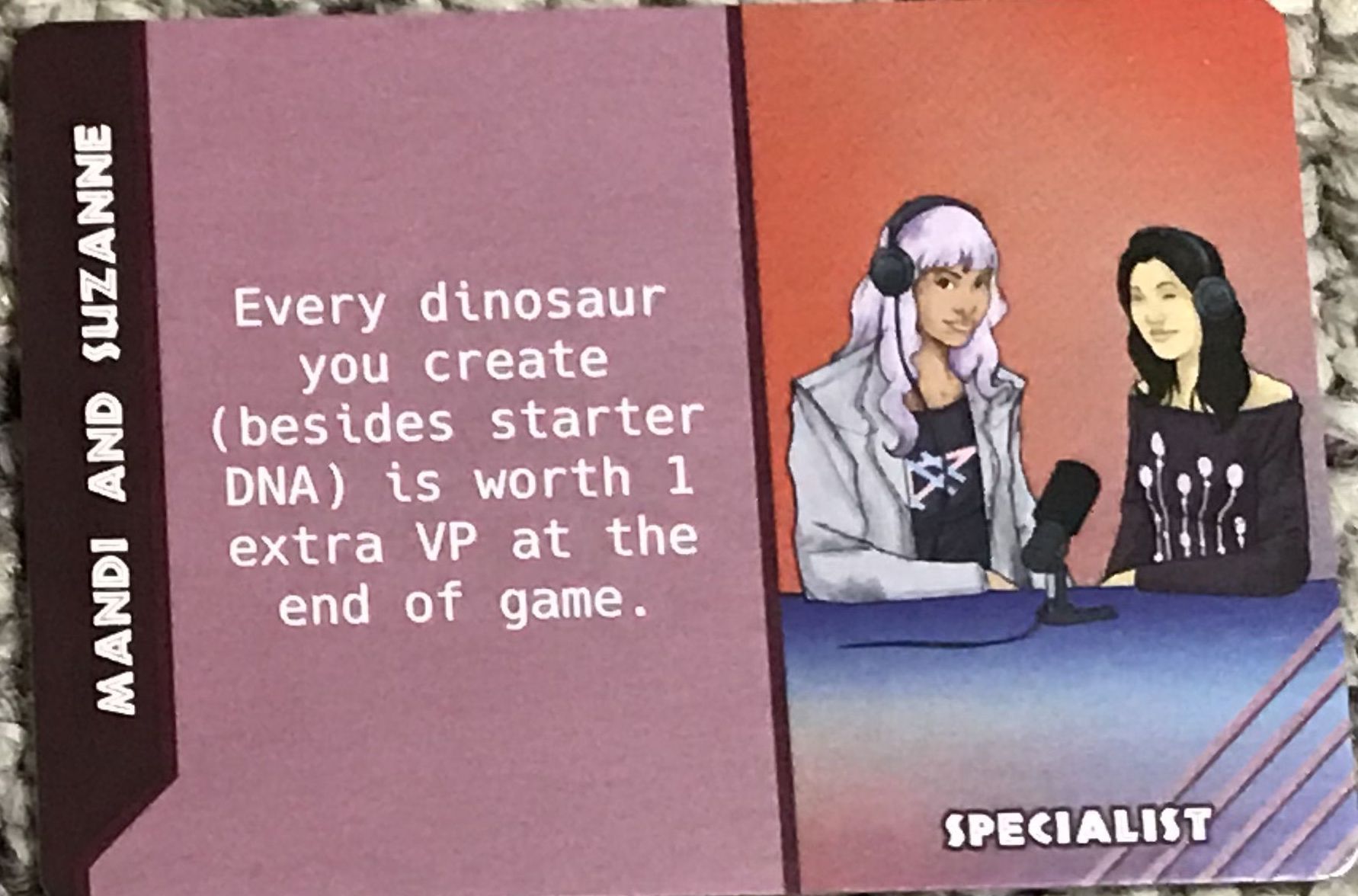 Dinosaur Island:  Dice Tower – Mandi and Suzanne Promo Card