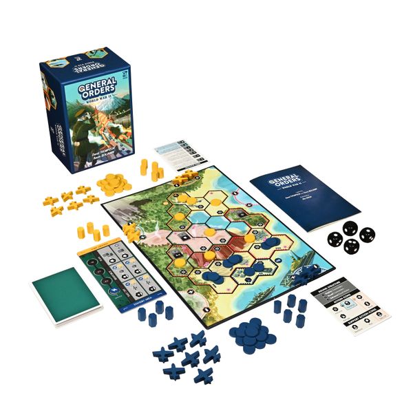 General Orders: World War II - Game spread laid out on Island board