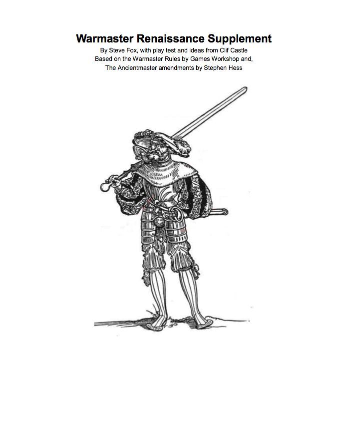 Warmaster Renaissance Supplement