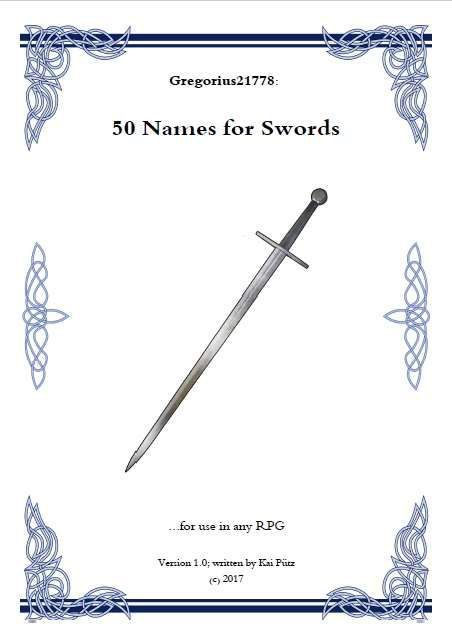 50 Names for Swords | RPG Item | RPGGeek