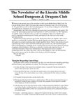 Issue: The Newsletter of the Lincoln Middle School Dungeons & Dragons Club (Issue 1 - Oct 2009)