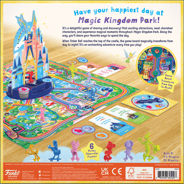 Disney Happiest Day Game, Funko Games, 2022 — back cover (image provided by the publisher)