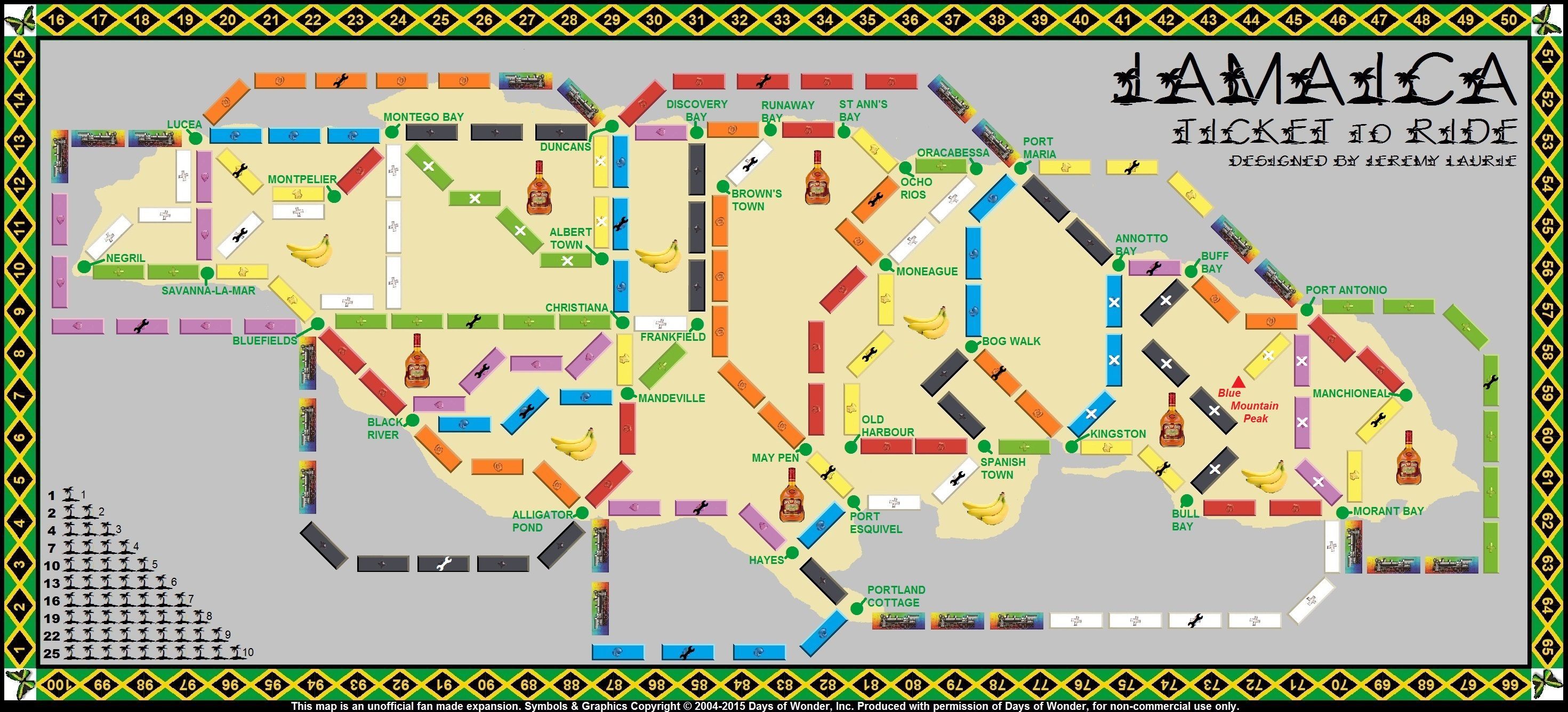Jamaica (fan expansion for Ticket to Ride)
