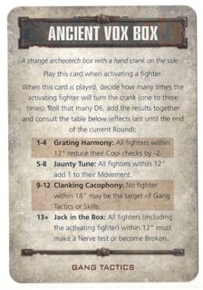 Necromunda: Underhive – Ancient Vox Box Tactics Card