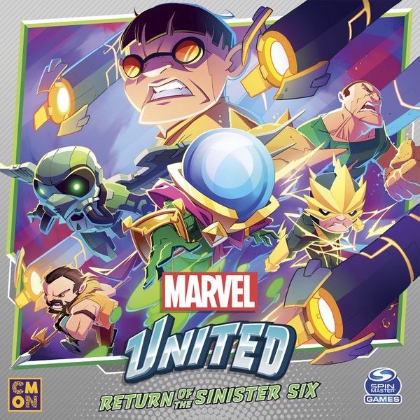 Marvel United: Return of the Sinister Six, CMON Limited / Spin Master Ltd., 2021 — front cover (image provided by the publisher)