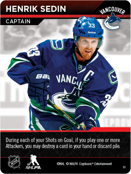 NHL Power Play Team-Building Card Game: Henrik Sedin Promo