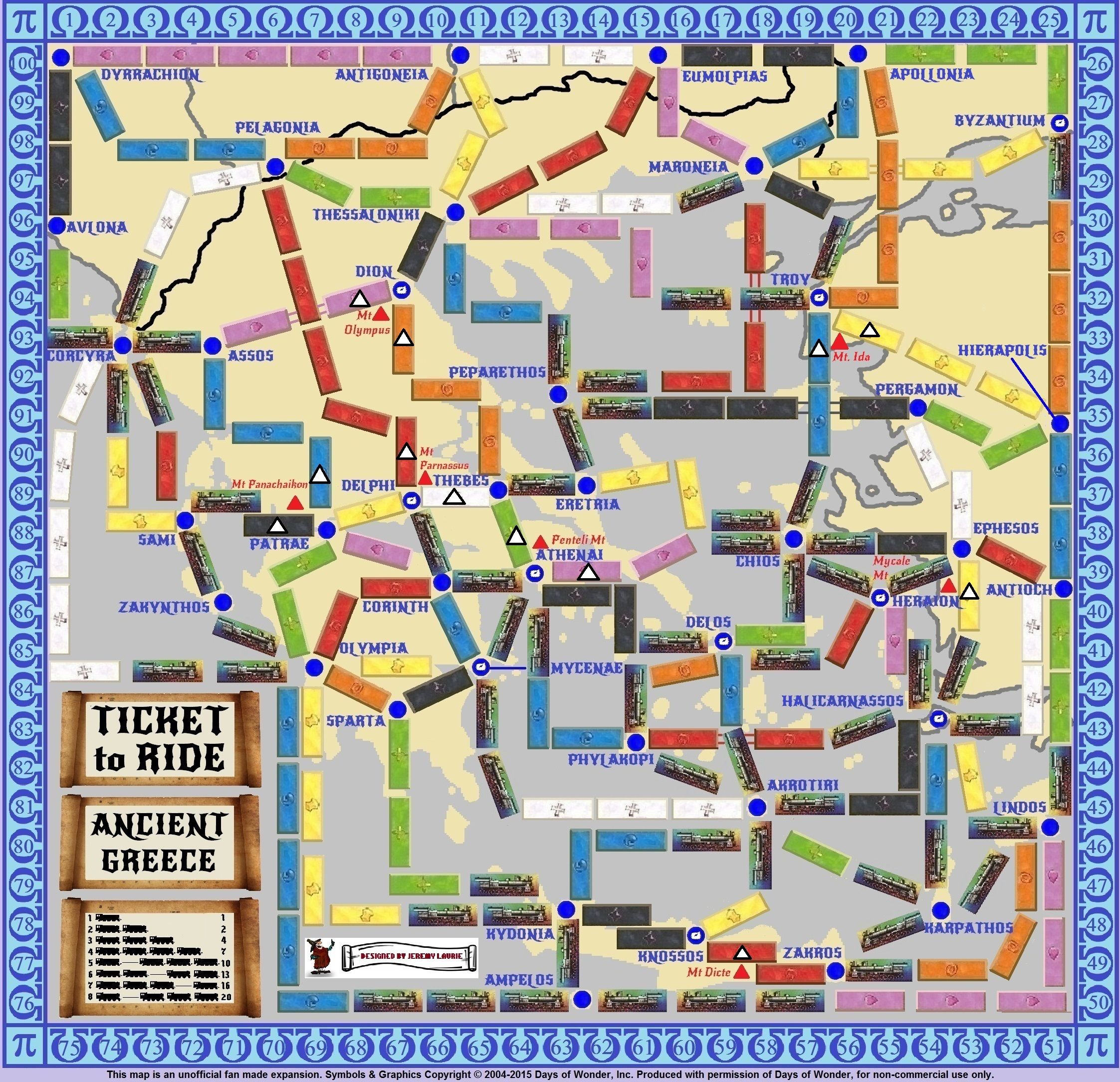 Ancient Greece (fan expansion for Ticket to Ride)
