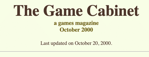 Banner for The Game Cabinet