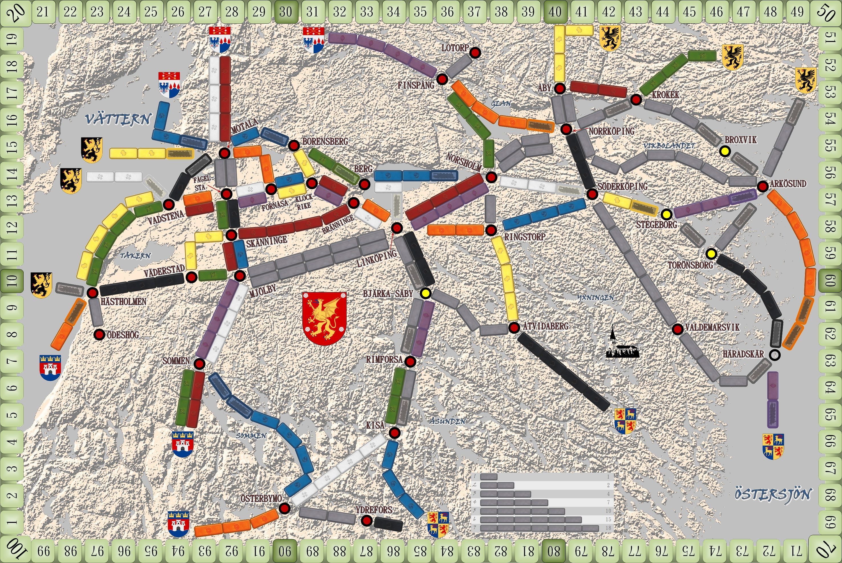 Östergötland in the 1930's (fan expansion for Ticket to Ride)