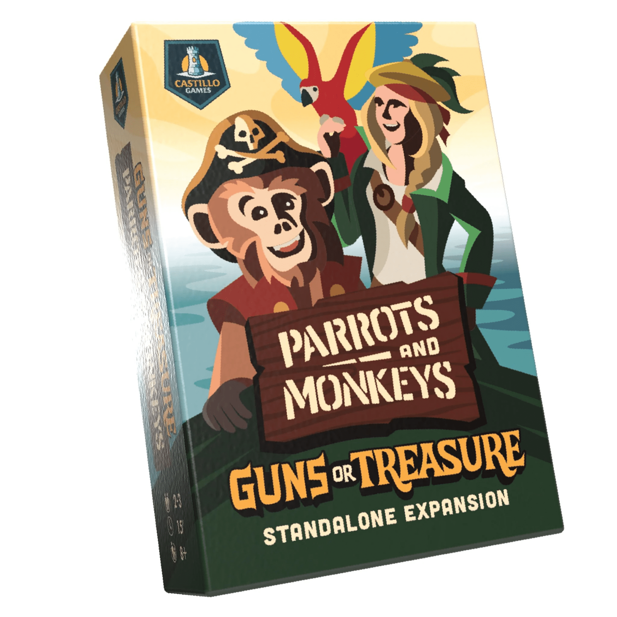 Guns or Treasure: Parrots and Monkeys box art