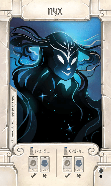 Santorini Nyx Promo Card Board Game BoardGameGeek