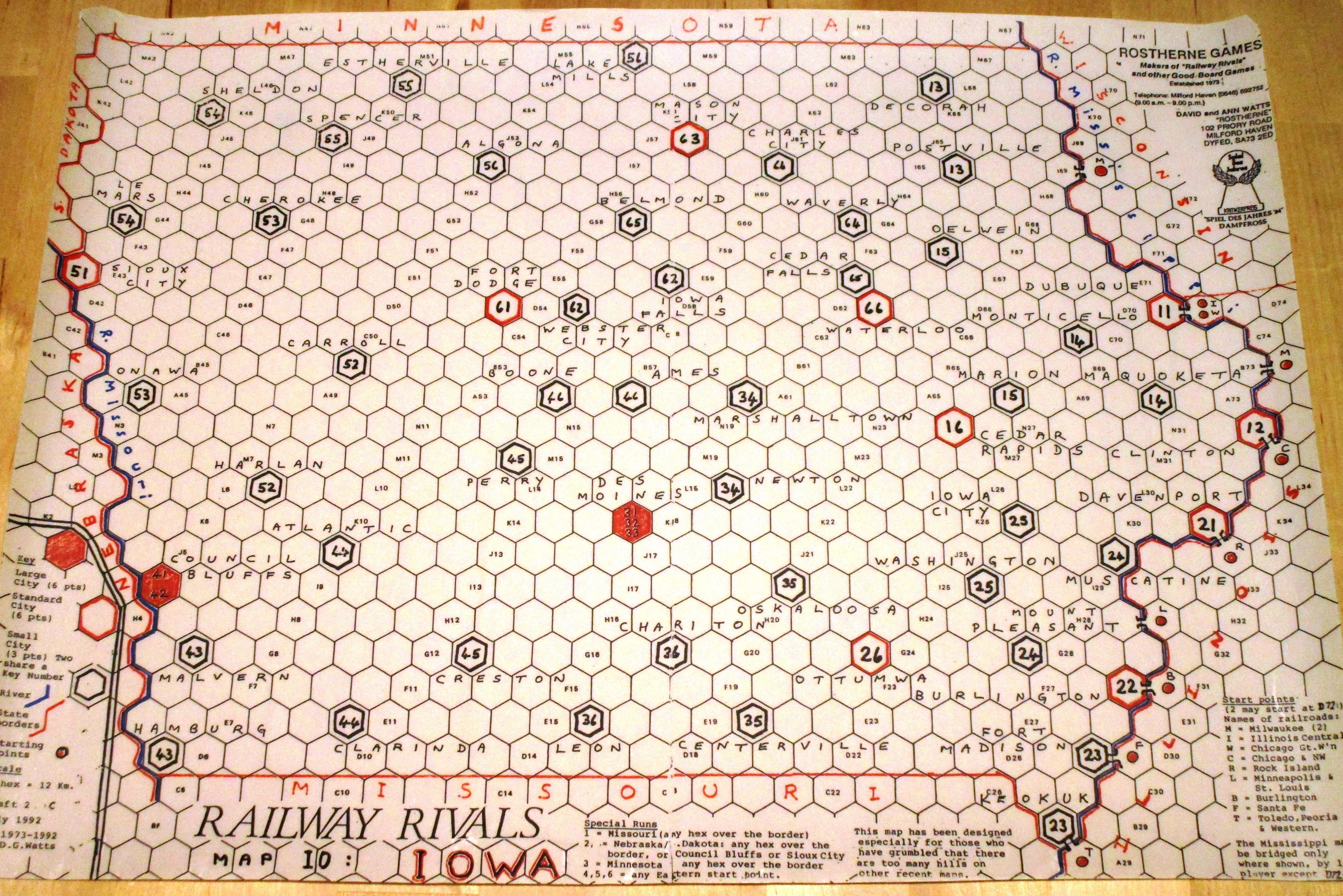 Railway Rivals Map IO: Iowa