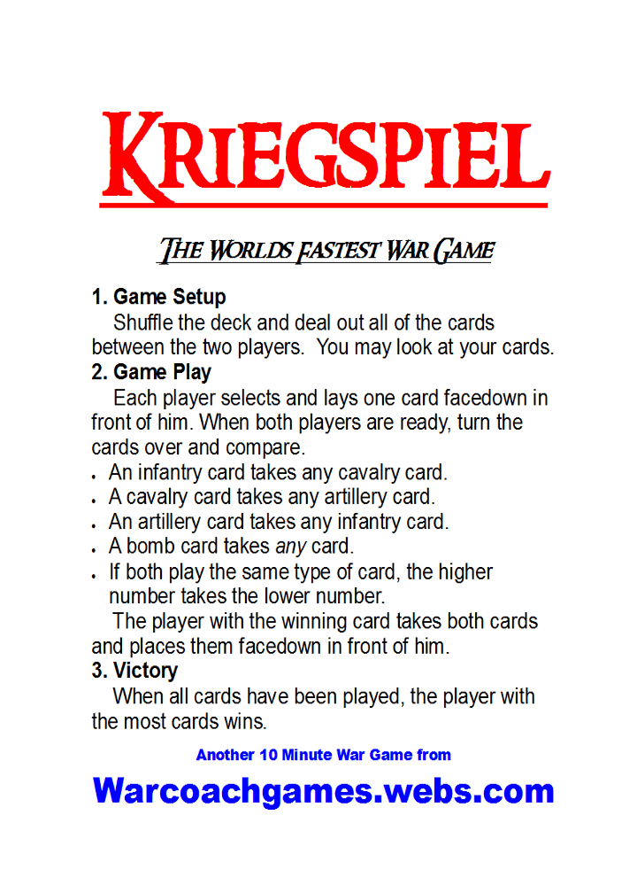 Kriegspiel, the card game