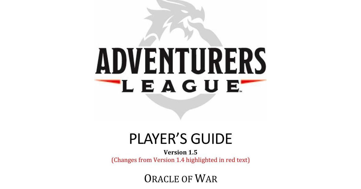 Adventurers League Player's Guide (Oracle of War) RPG Item RPGGeek