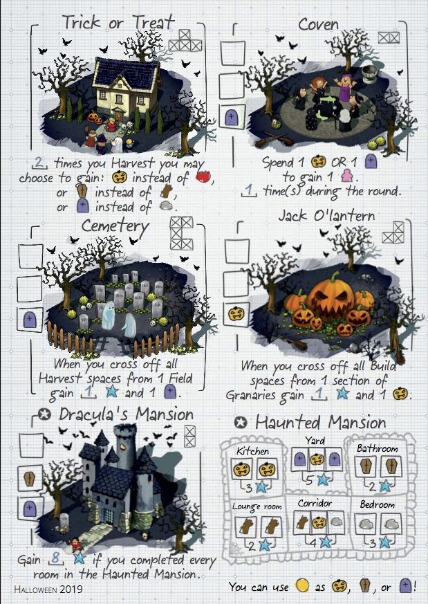 Imperial Settlers: Roll & Write – Halloween 2019 Promosheet