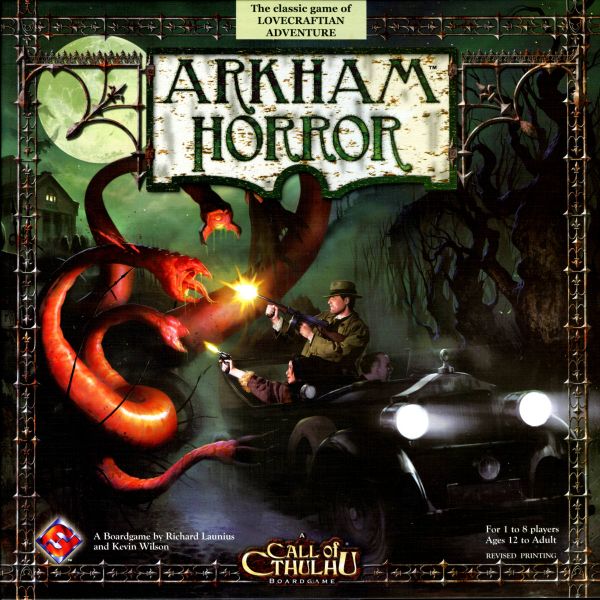 Arkham Horror, Fantasy Flight edition, revised printing (high quality box cover scan)