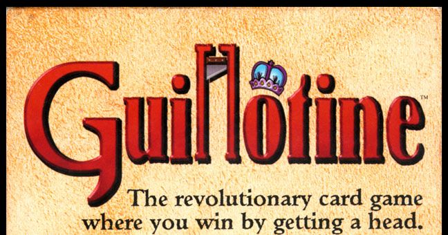 Guillotine summary icons.  The end game, Board games, Key details