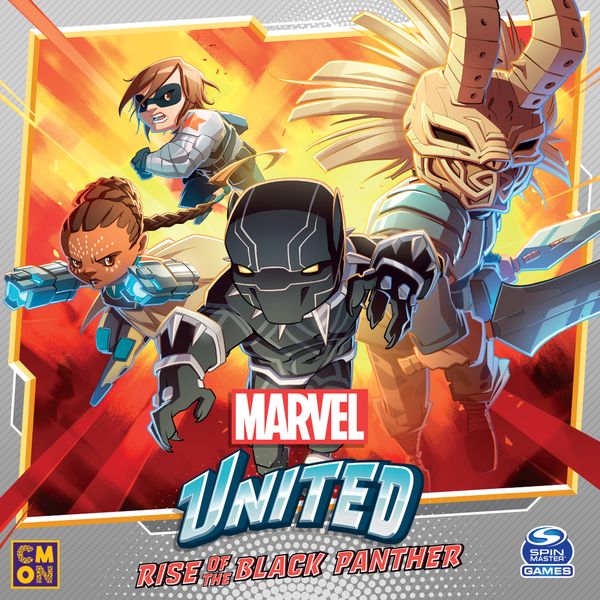 Marvel United: Rise of the Black Panther, CMON Limited / Spin Master Ltd., 2021 — front cover (image provided by the publisher)