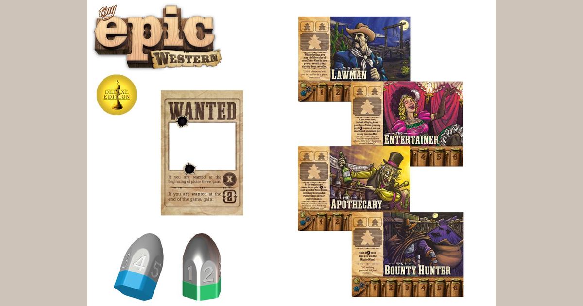 Tiny Epic Western Game KS Deluxe & Tycoon Promos 52-Card Playing Deck U Select 