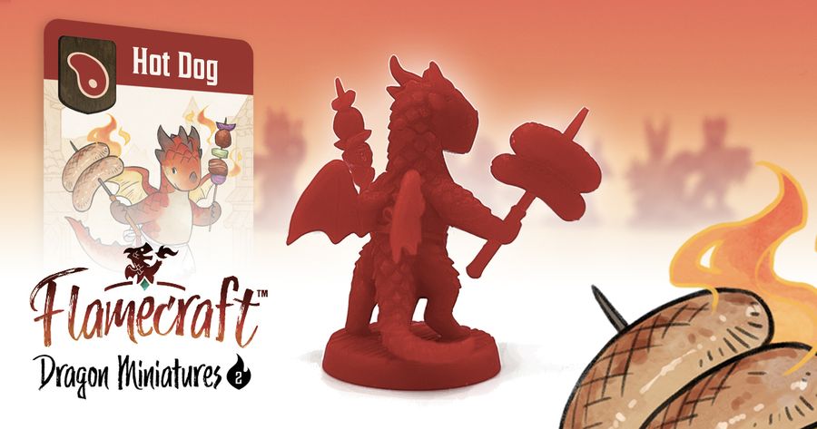 Flamecraft Series 2 Minis - Hot Dog the Meat Dragon