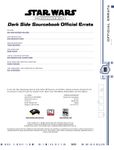 RPG Item: Dark Side Sourcebook Official Errata