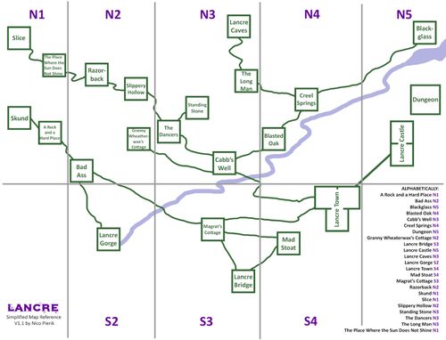 Simplified Map Reference Lancre [A4 format] | The Witches