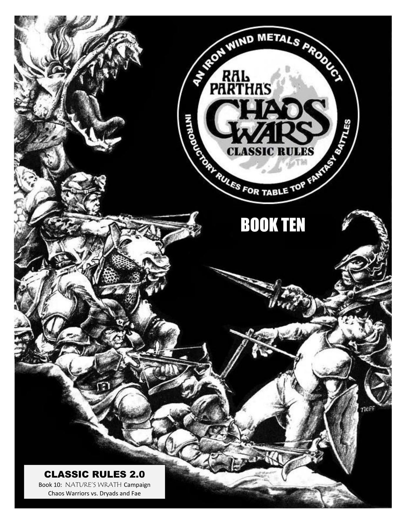 Ral Partha&#039;s Chaos Wars: Classic Rules – Book Ten: Nature&#039;s Wrath Campaign – Chaos Warriors vs. Dryads and Fae