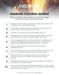 RPG Item: 10 Cultural Quirks
