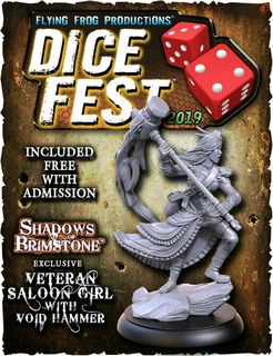 Shadows of Brimstone: Resin Veteran Saloon Girl with Void Hammer