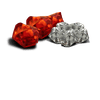 Diamond Crystals:  135 Diamond crystals are included.  Clear/small ones are 1 point.  Large/red ones are 5 points.