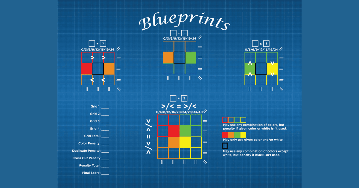 Print and Play: BluePrints | Juegos Roll & Write | BoardGameGeek