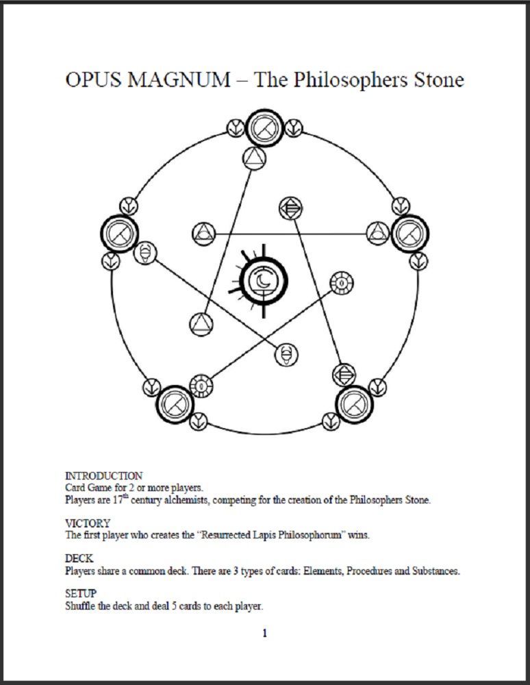 Opus Magnum, The Philosopher's Stone