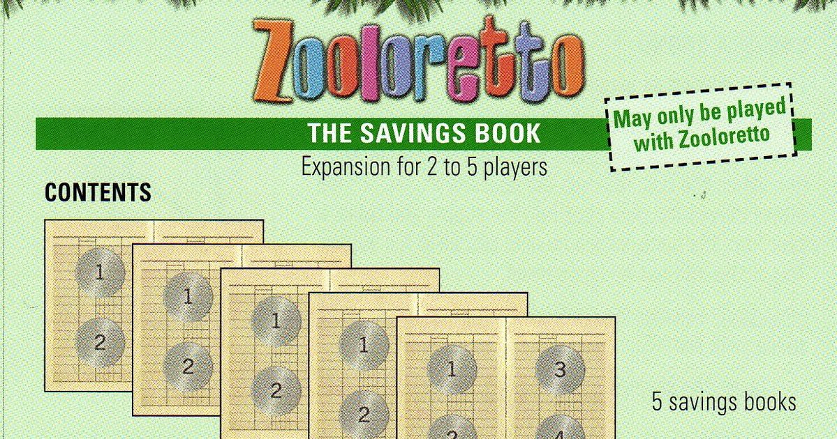Zooloretto: The Savings Book | Board Game | BoardGameGeek